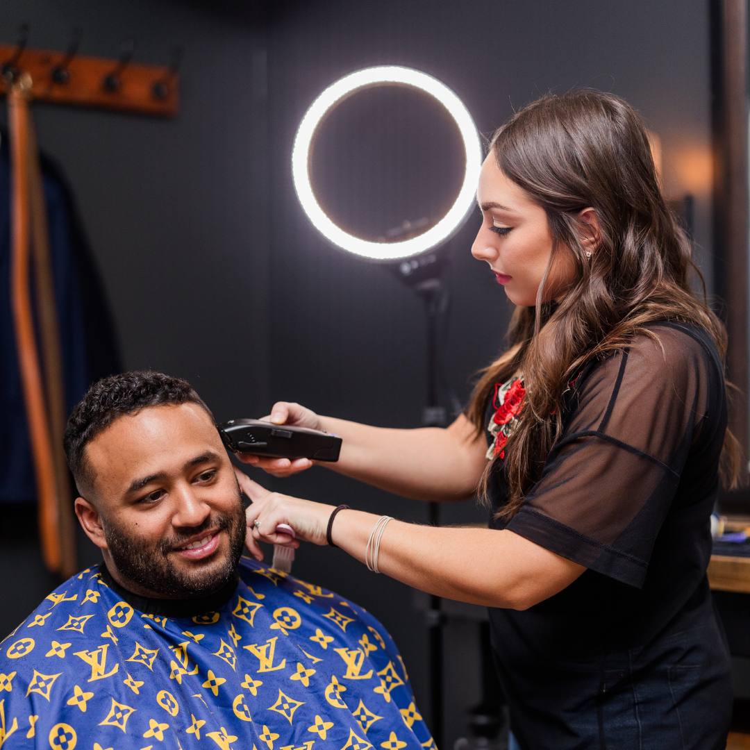 Jessica Haskell, barber at BLVD. Barbershop in Myrtle Beach, SC
